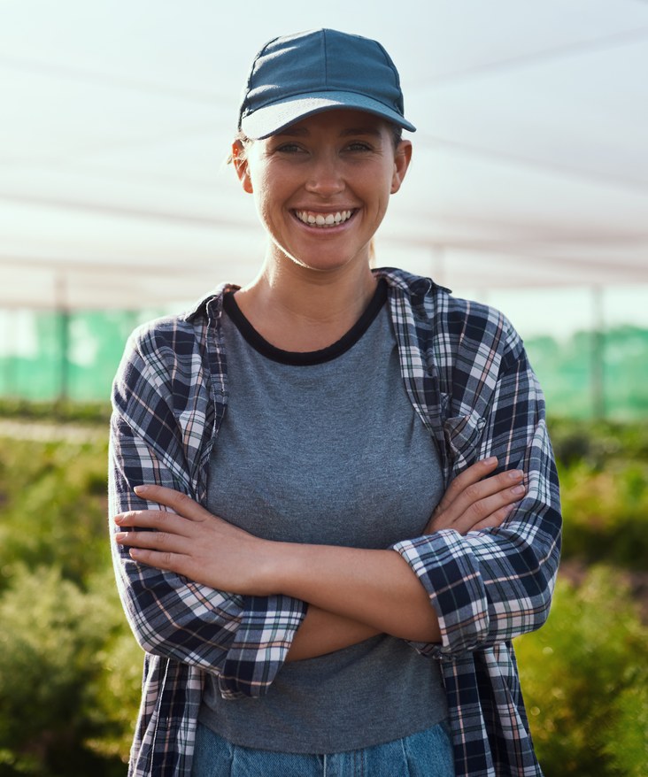 Portrait of a smiling client outdoors
